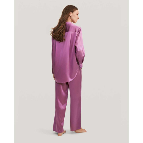 Viola Pyjama surdimensionné en soie violet LilySilk