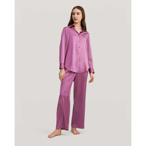 Viola Pyjama surdimensionné en soie violet LilySilk Mode femme