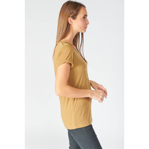 Tee-Shirt BASITRAM marron T-shirt manches courtes