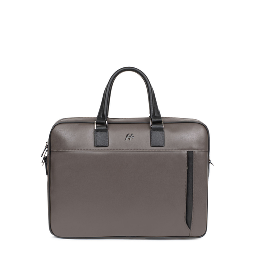 Daniel Hechter Maroquinerie - Porte-documents 13'' & A4 Cuir TOGETHER Taupe/Noir Theo - Sacs & sacoches homme