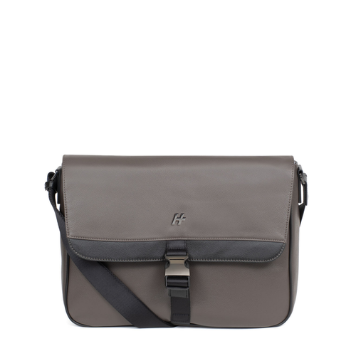 Gibecière 13'' & A4 Cuir TOGETHER Taupe/Noir Aaron Taupe Daniel Hechter Maroquinerie LES ESSENTIELS HOMME