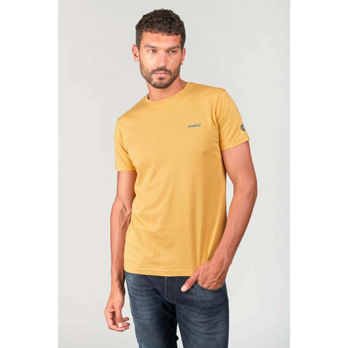 Tee-Shirt WUNTH jaune en coton Le Temps des Cerises LES ESSENTIELS HOMME
