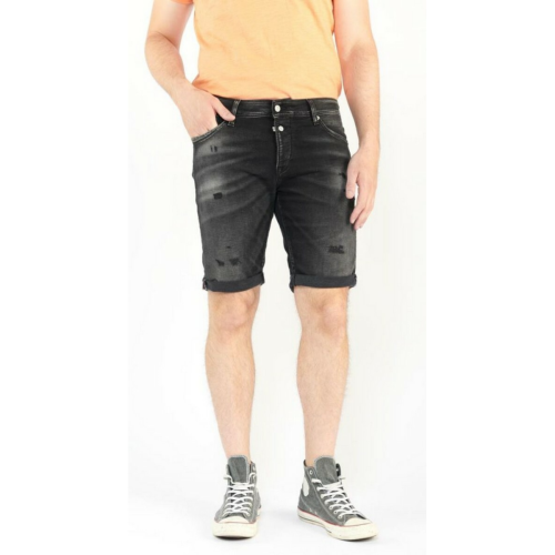 Le Temps des Cerises - Bermuda short en jeans JOGG noir Oliver - Promos vêtements homme