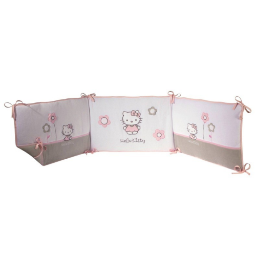 Hello Kitty - Tour de lit 3 panneaux HELLO KITTY Célestine - en velours - Multicolore - Linge de lit bébé