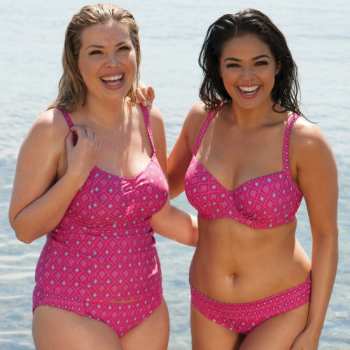 Bikini balconnet rose en nylon Haut de maillot de bain emboitants
