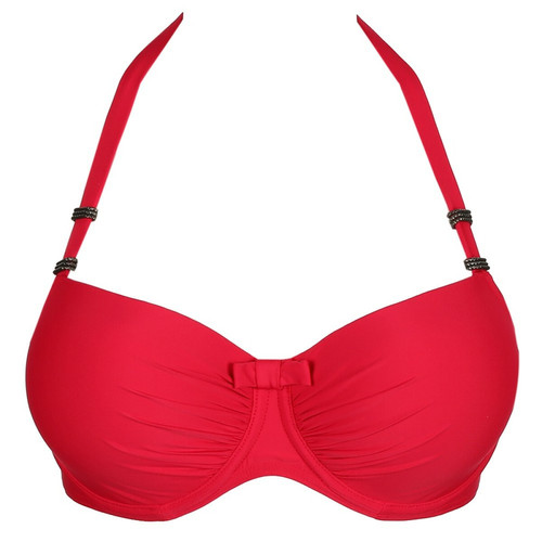 Bikini balconnet rembourré rouge Haut de maillot de bain emboitants