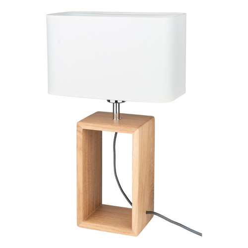 Britop Lighting - Lampe à poser Cadre 1xE27 Max.25W Chêne huilé/Noir/Blanc  - Lampe Design à poser
