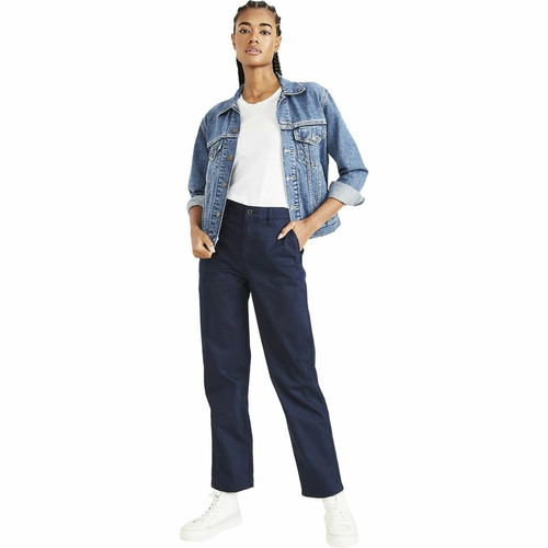 Dockers - Pantalon droit taille haute bleu marine - Nouveautés pantalons femme