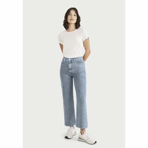 Dockers - Jean droit taille haute bleu clair en coton - Nouveautés jeans femme