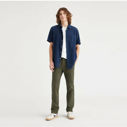 Dockers - Pantalon chino slim Original vert olive en coton - Vêtement homme