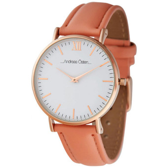Andreas Osten Montres - Montre Femme Andreas Osten AO-235 - Bracelet Cuir Orange - Toutes les montres