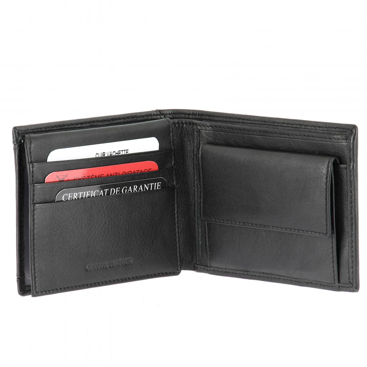 Porte carte A/noir- cuir - Arthur&Aston - zippée