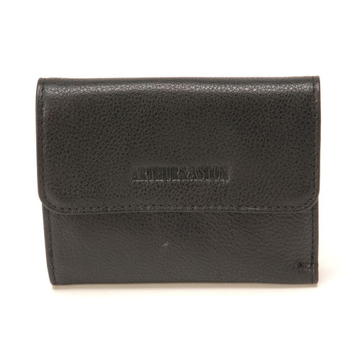 Arthur & Aston - Porte cartes rabat  Cuir grainé noir - Arthur & Aston  - Accessoires mode & petites maroquineries homme