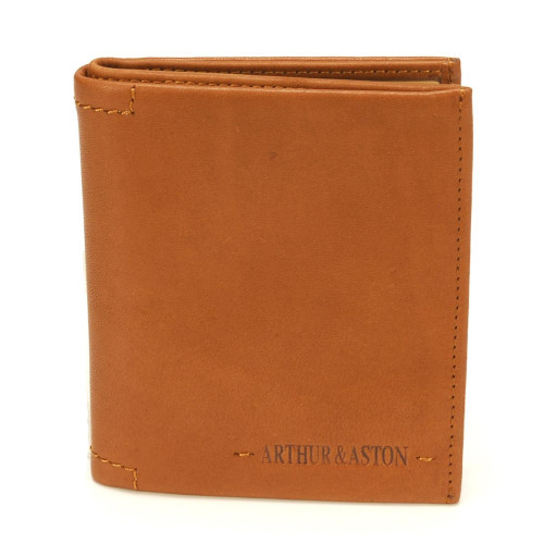 Arthur & Aston - Porte carte identite / carte de crédit homme cuir cognac - Petite maroquinerie