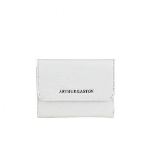 Porte-monnaie en cuir perle  Blanc Perle Arthur & Aston Mode femme