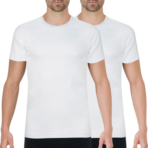 Athéna - Lot de 2 tee-shirts col rond homme Coton Bio - T-shirt / Polo homme