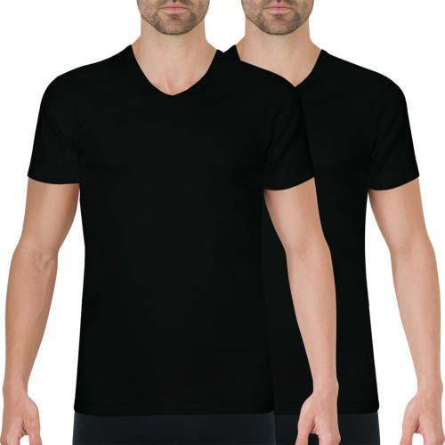 Athéna - Lot de 2 Tee shirts col V homme Coton Bio - Promos homme
