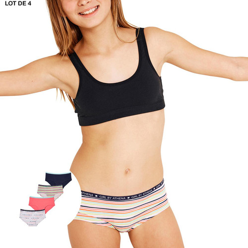 Athéna - Lot de 4 culottes Girl Maxi Format by   Fille - Sous-vêtement Fille
