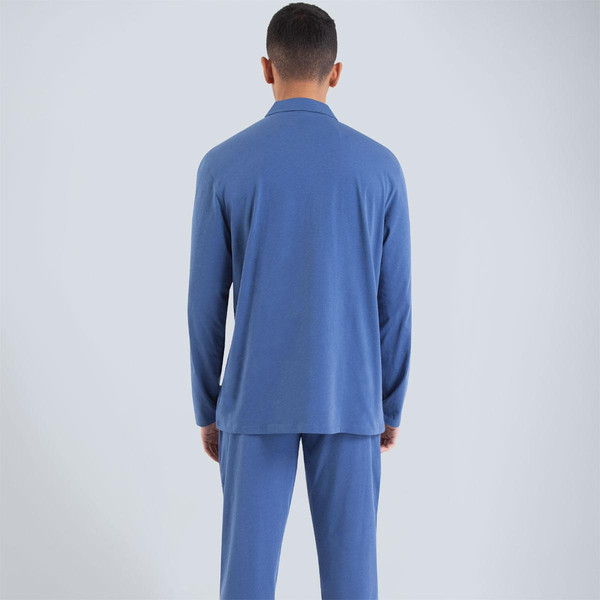 Pyjama court homme Ecopack Bleu Manches courtes en coton Athéna