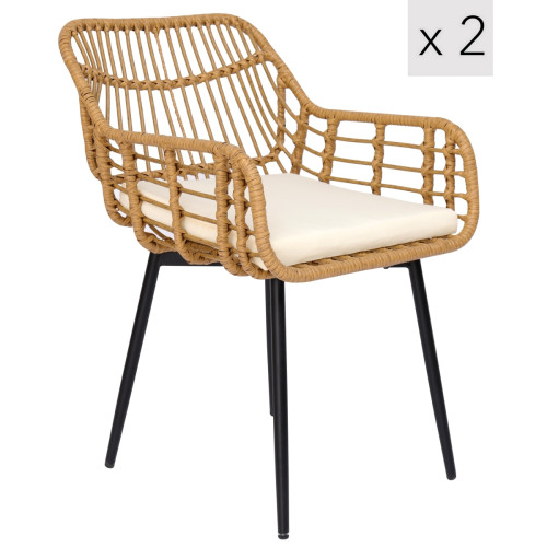 3S. x Home - Nordlys - Lot de 2 Chaises Pieds Metal - La Salle A Manger Design