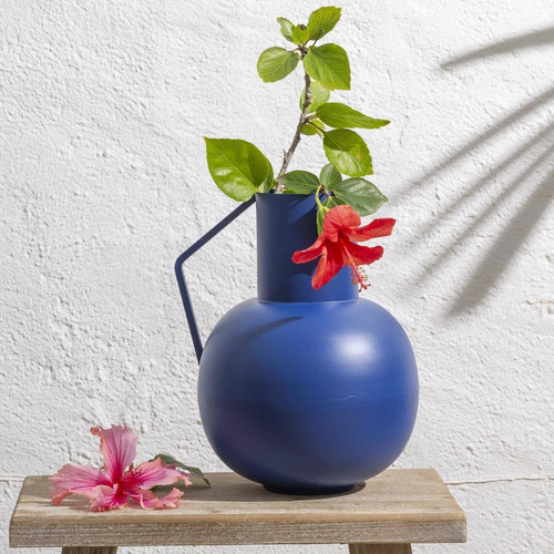 Becquet - Vase contemporain en métal bleue - Objets Déco Design