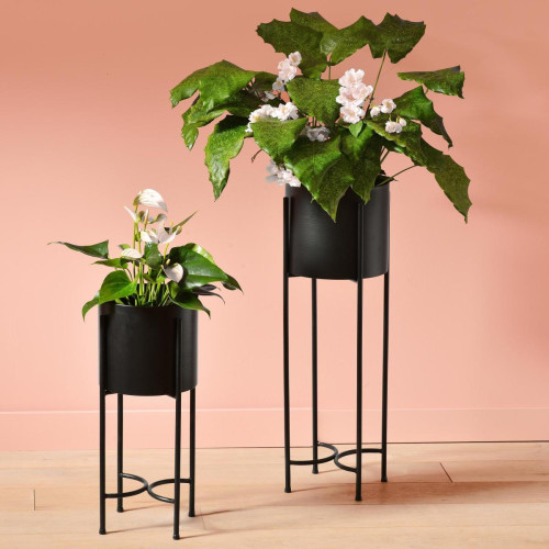 Becquet - Cache-pot 50cm QUANT sur pied en métal  - Pots de fleurs, jardinières