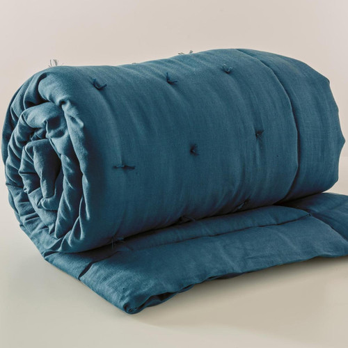 Becquet - Courtepointe Bleu orage - Linge de lit en lin Linge de lit