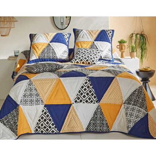 Becquet - Couvre-lits  AZIZA multicolore en coton - Promo Linge de maison