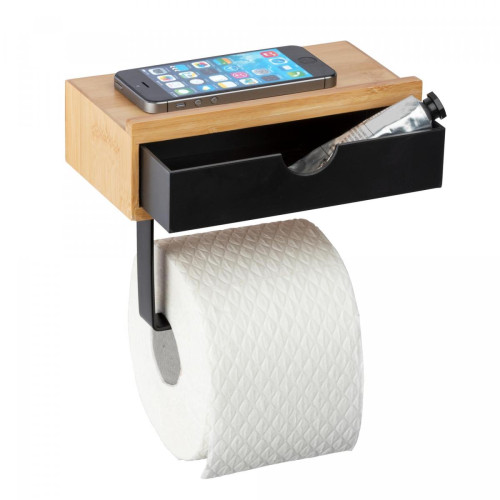 Becquet - Dérouleur papier toilette BAMDERO en bambou - Accessoires de salle de bain