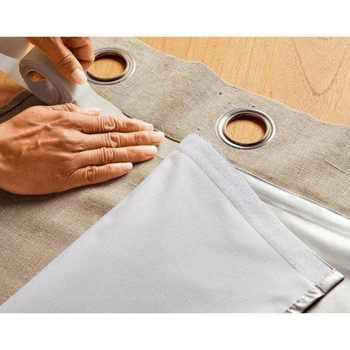 Becquet - Doublure thermique pour rideau VERSO gris inox en polyester - Rideaux gris
