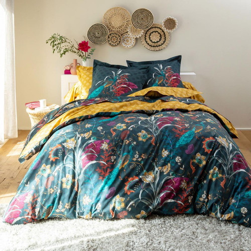 Becquet - Taie d'oreiller volant coton imprimé multicolore - Linge de lit