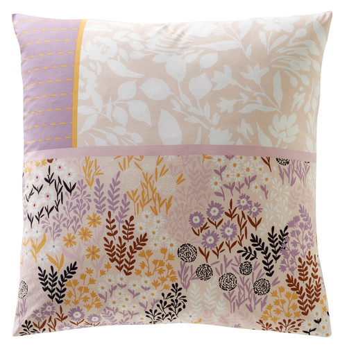 Taie d'oreiller double face en coton à motifs fleuris violet POETIQUE  Becquet