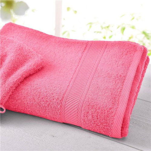 Becquet - Drap de bain rose en coton CLAIRE - Serviette, drap de bain