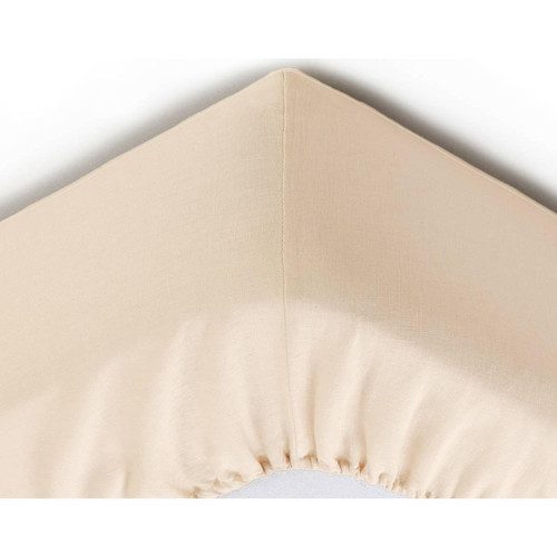 Becquet - Drap-housse Grands Bonnets 32 cm blanc cassé en lin - Draps housse 180 x 200 cm