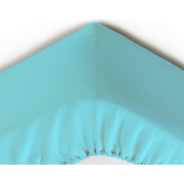 Drap-housse Grands Bonnets 32 cm bleu ciel en lin Becquet Linge de maison