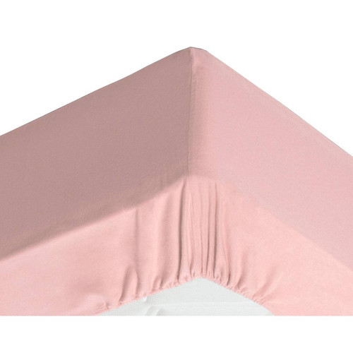 Becquet - Drap-housse Grands Bonnets 32 cm rose poudre en flanelle - Linge de lit flanelle