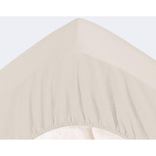 Becquet - Drap-housse Grands Bonnets 32 cm sable en percale - Draps housse 180 x 200 cm