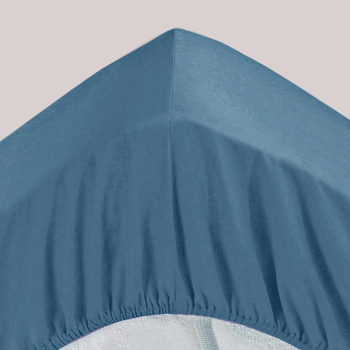 drap-housse grand bonnet en jersey de coton bleu océan
