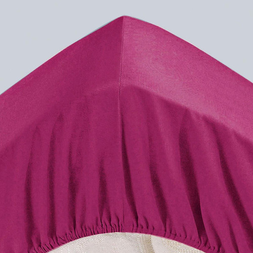 Drap-housse Grand Bonnet en Jersey de coton rose fuchsia  Becquet Linge de maison