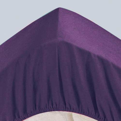 Drap-housse Grand Bonnet en jersey de coton violet  Becquet Linge de maison
