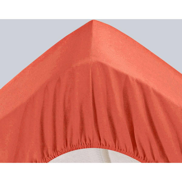 Drap-housse Super Grands Bonnets en coton orange Becquet Linge de maison