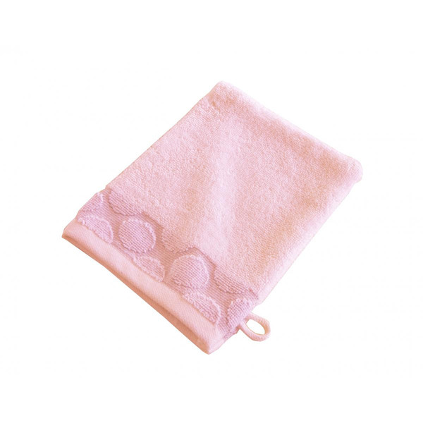 Gants de toilette rose CERCLE en coton Becquet Linge de maison