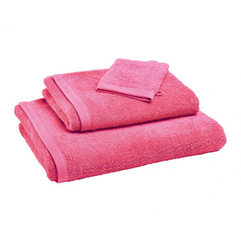 Lot de 2 Gants de toilette rose framboise LAUREAT 15x21 cm en coton