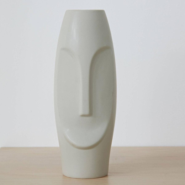 Grand vase FACES gris en cémarique Gris Becquet Meuble & Déco