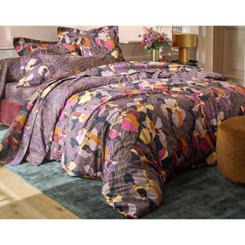 Becquet - Housses de couette réversible  PURPLE IRIS violette en coton - Nouveautés Linge de lit