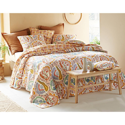 Becquet - Jeté de lit MELBOURNE multicolore en coton - Promo Plaid Design
