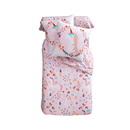 Becquet - Linge de lit enfant  LEGENDAIRE rose en coton  - Housses de couette pour les enfants