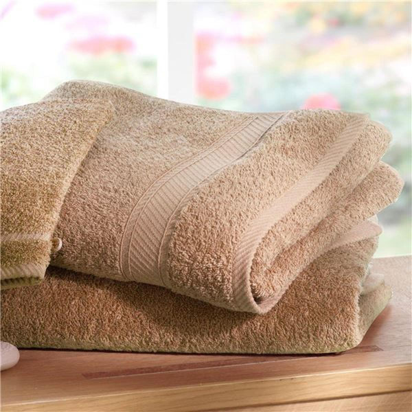 Lot de 2 serviettes de toilette beige ficelle en coton CLAIRE  Becquet Linge de maison
