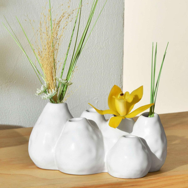 Vase Multifleurs SOLIFLORES Blanc Blanc Becquet Meuble & Déco