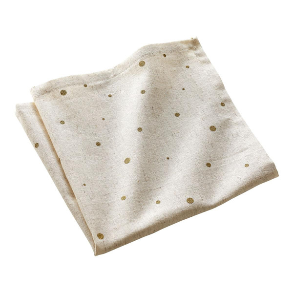 Lot de 4 serviettes de table à imprimée en coton ARTHUR blanc écru Becquet